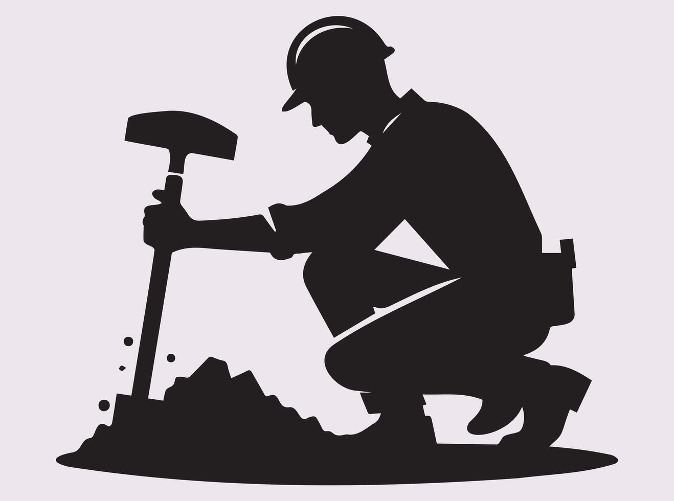 Hardworking Builder Silhouette Representing the Construction Industry vector