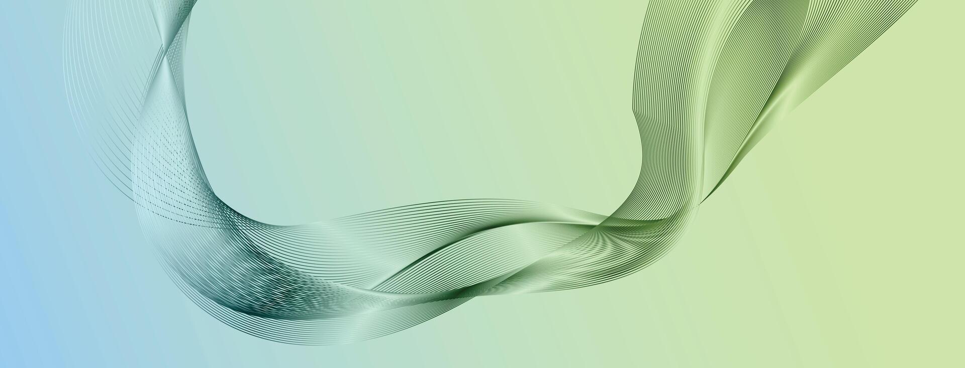 Soft Green and White Abstract Background with Smooth Flowing Wave Lines, Minimal Modern Gradient Design for Elegant Light Composition and Creative Projects vector