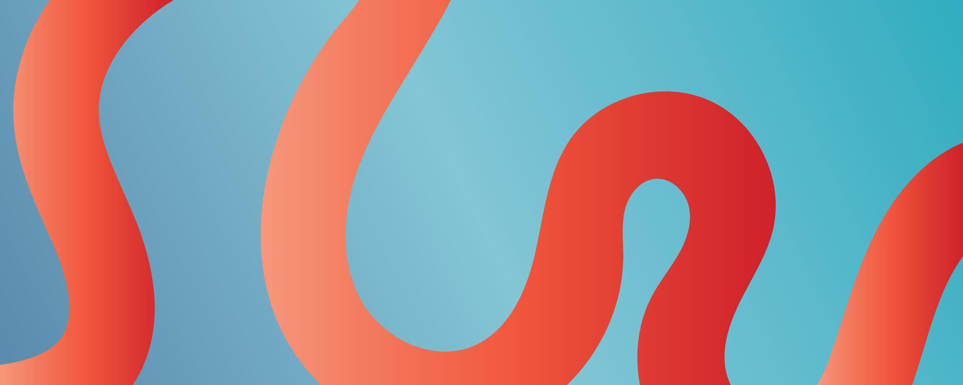 blue and red abstract wavy lines on soft teal background, modern minimal digital design with smooth curved shapes and dynamic motion for trendy visual concepts vector