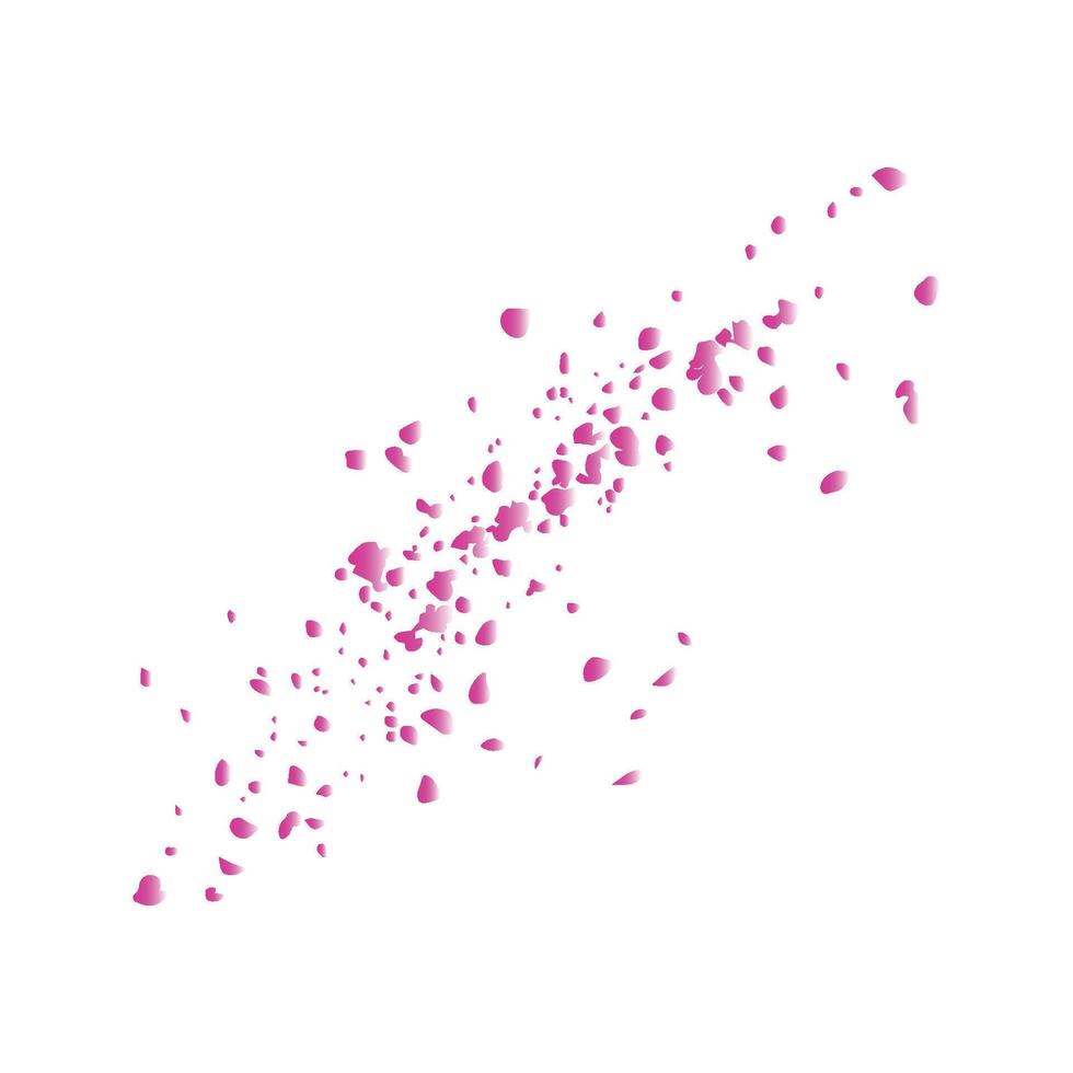 Pink Petals Scattered Wedding Invitation Design Element vector