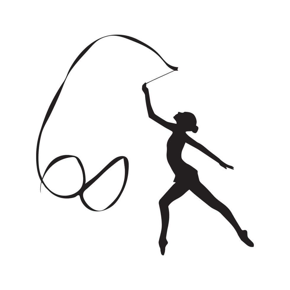 Rhythmic Dance Pose Silhouette vector