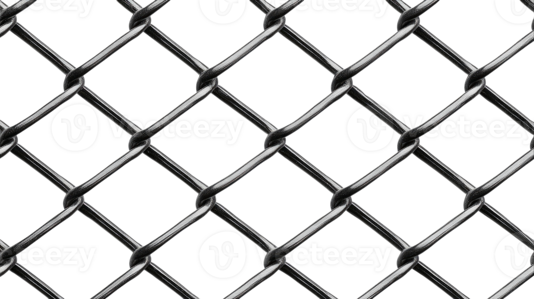 Black chain link fence pattern isolated on transparent background png