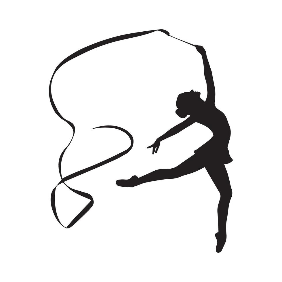 Elegant Rhythmic Gymnast Silhouette vector