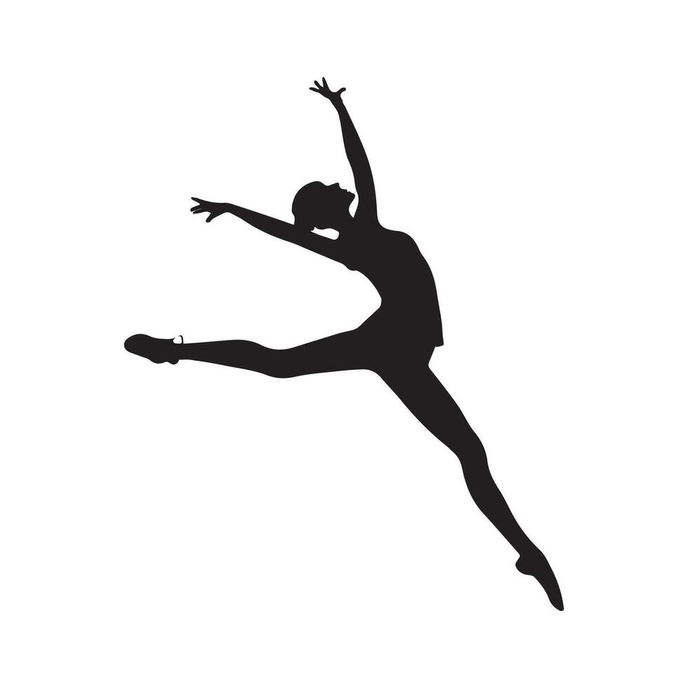 Silhouette of Aerial Acrobat in Motion vector