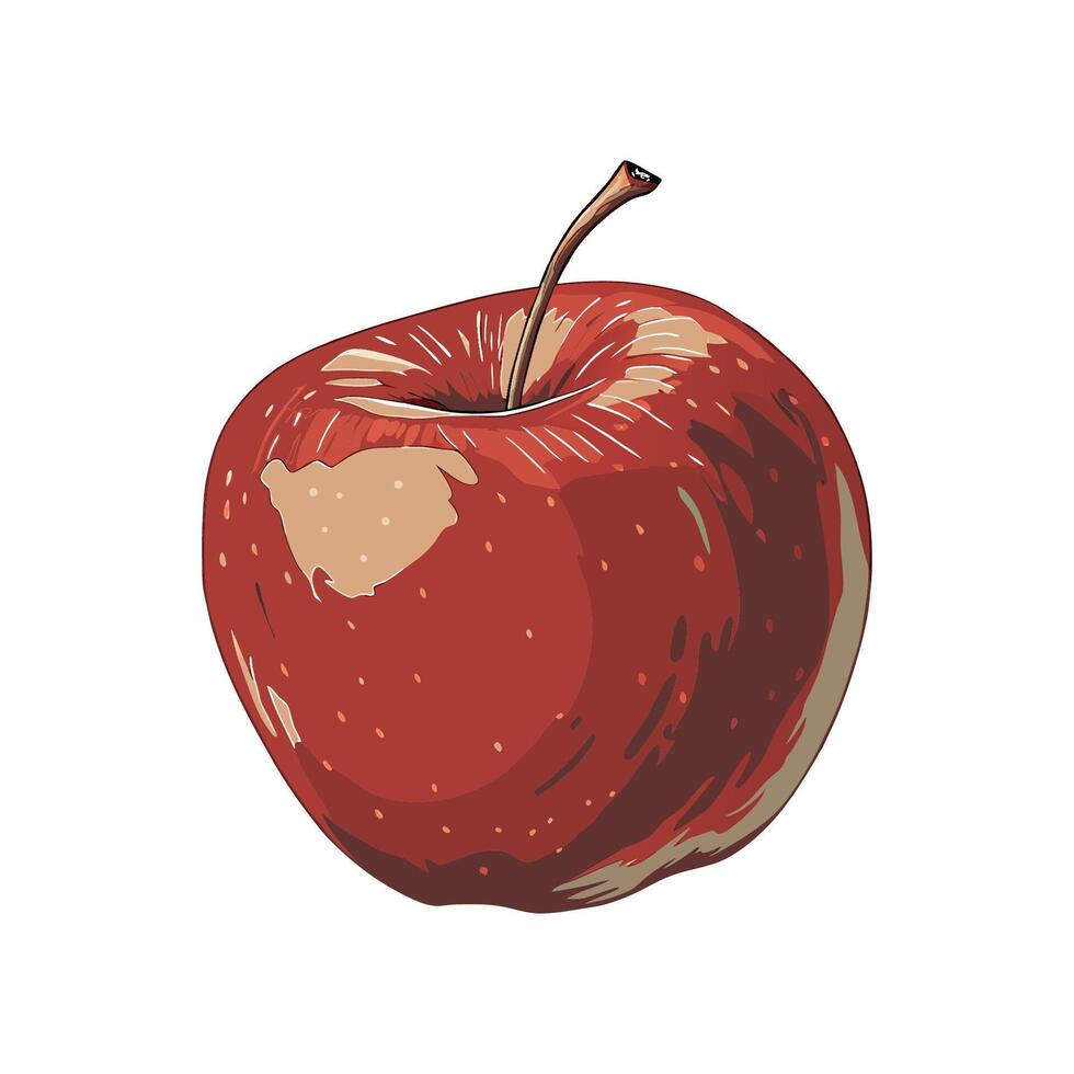 A high resolution photorealistic red apple illustration vector