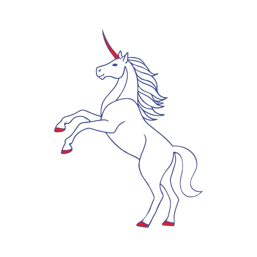 Majestic Unicorn Illustration Elegant Line Art for Design Projects vector