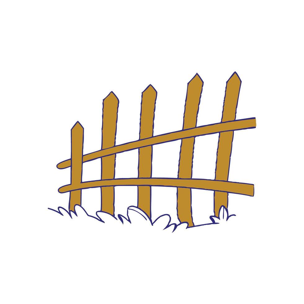 Rustic Wooden Fence Illustration for Farm Designs vector