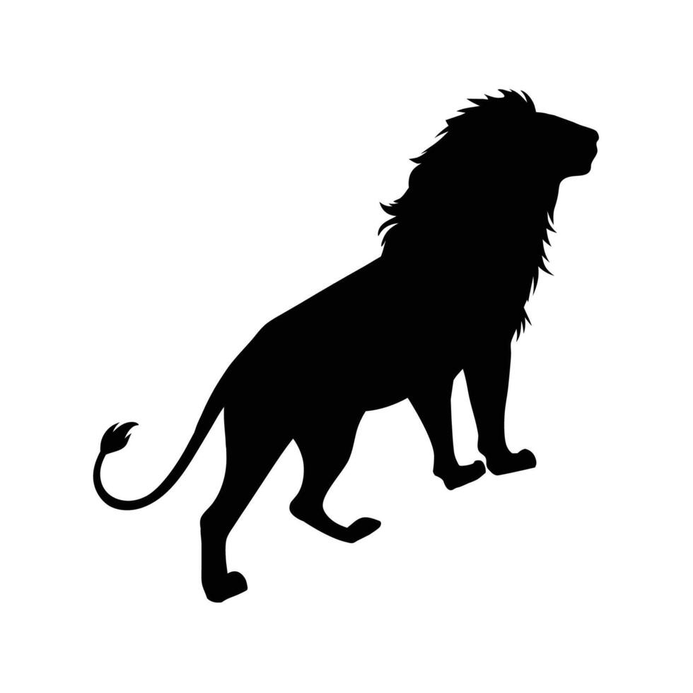 Majestic Lion Silhouette Perfect for Logos Branding and Wildlife Designs vector