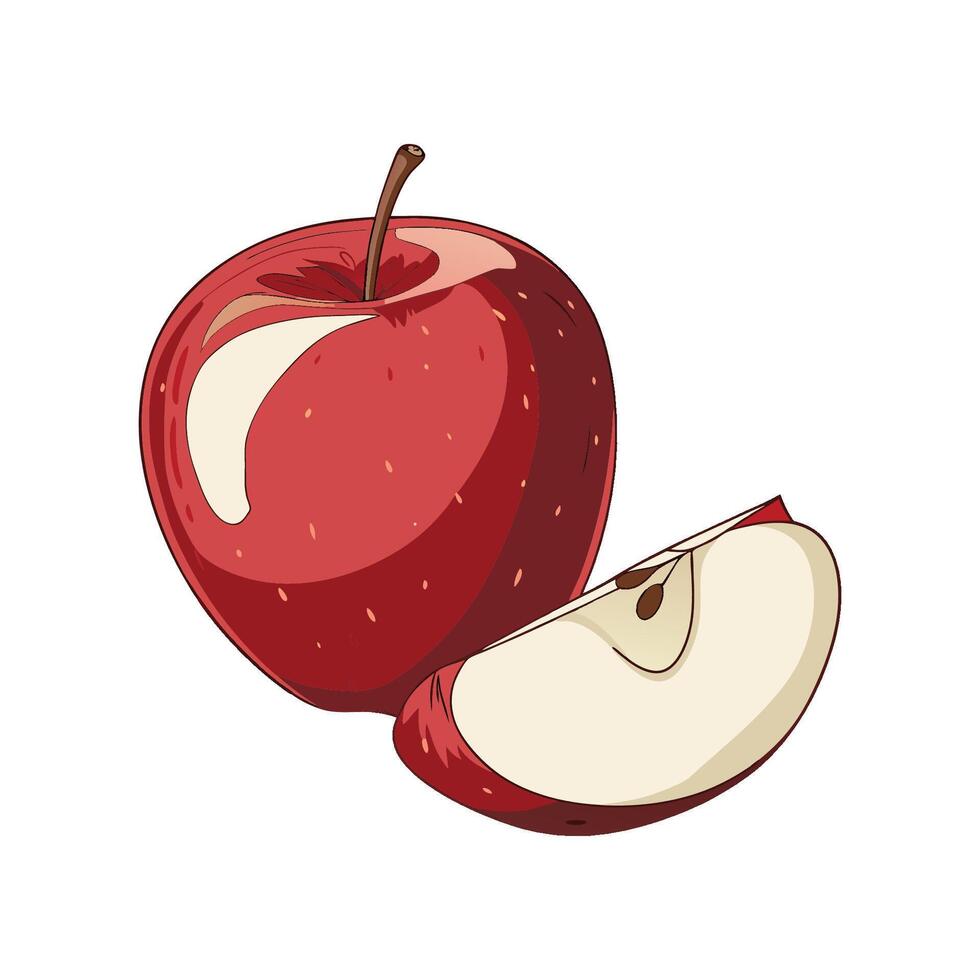 Delicious Red Apple with Slice Perfect for Food Blogs Cookbooks and Health Websites vector