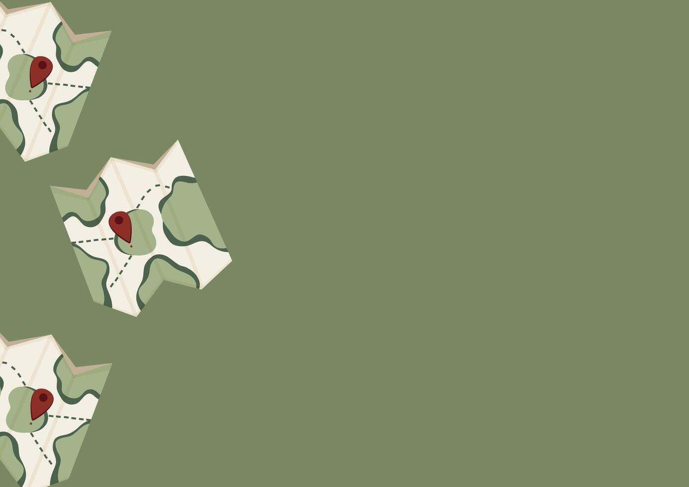 poster with hiking map icon for travel, vacation or camping with red label on a green background vector