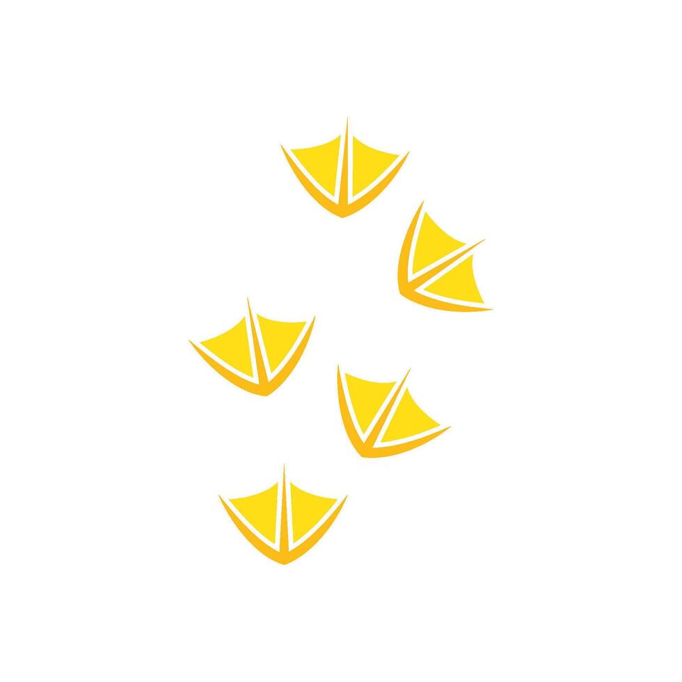 Yellow duck footprints vector