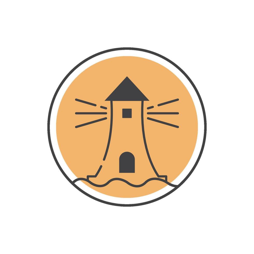 Light House circle icon vector