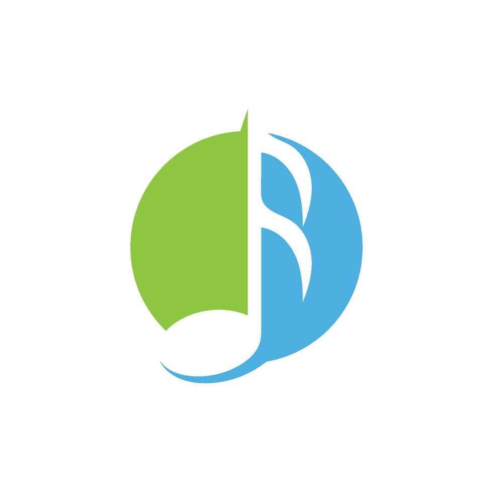 Green and blue Music note icon vector