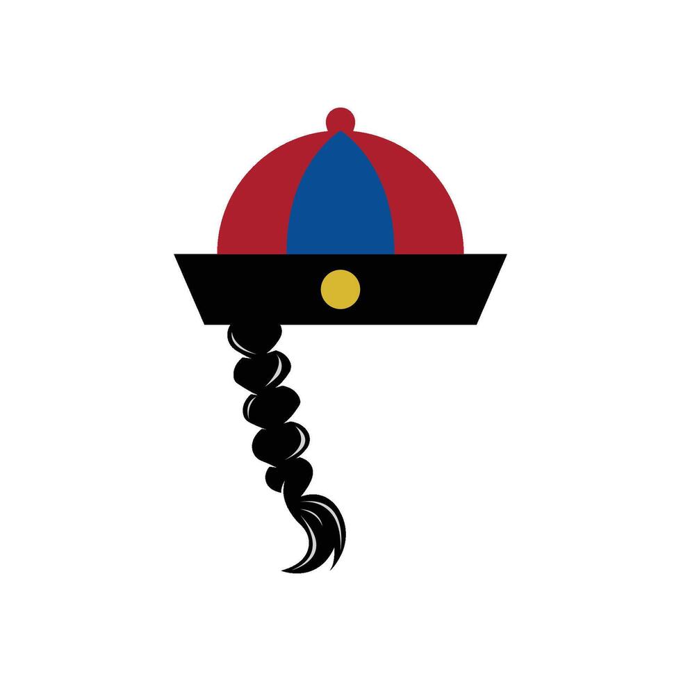 hat with a braid. vector