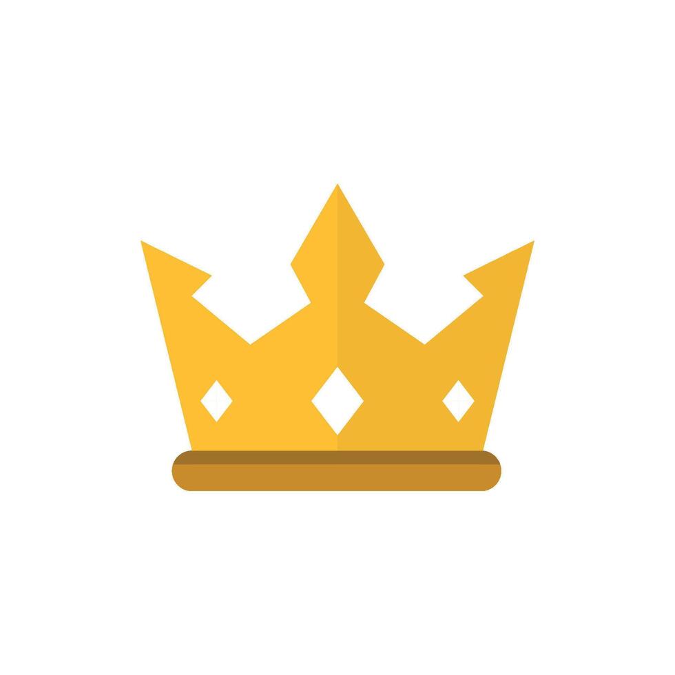 Yellow Crown icon flat design vector