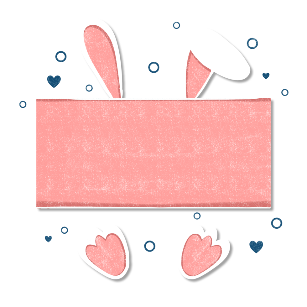 A pink bunny with a blank sign on it png