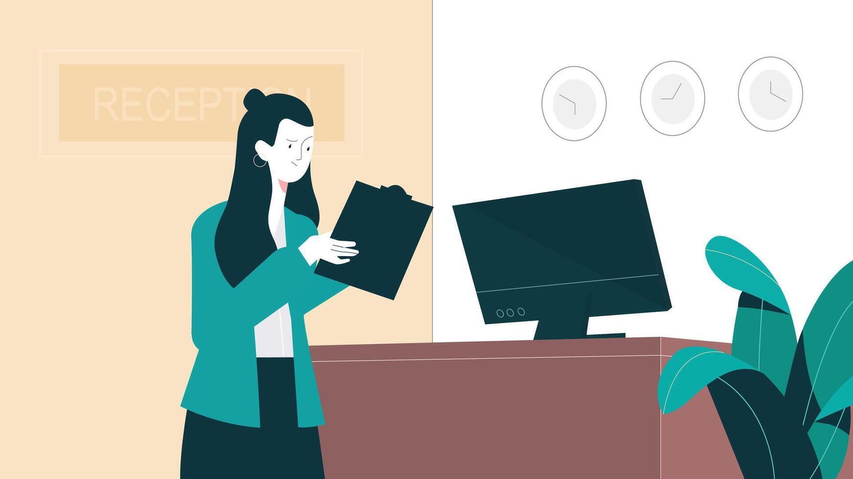 Modern reception concept vector