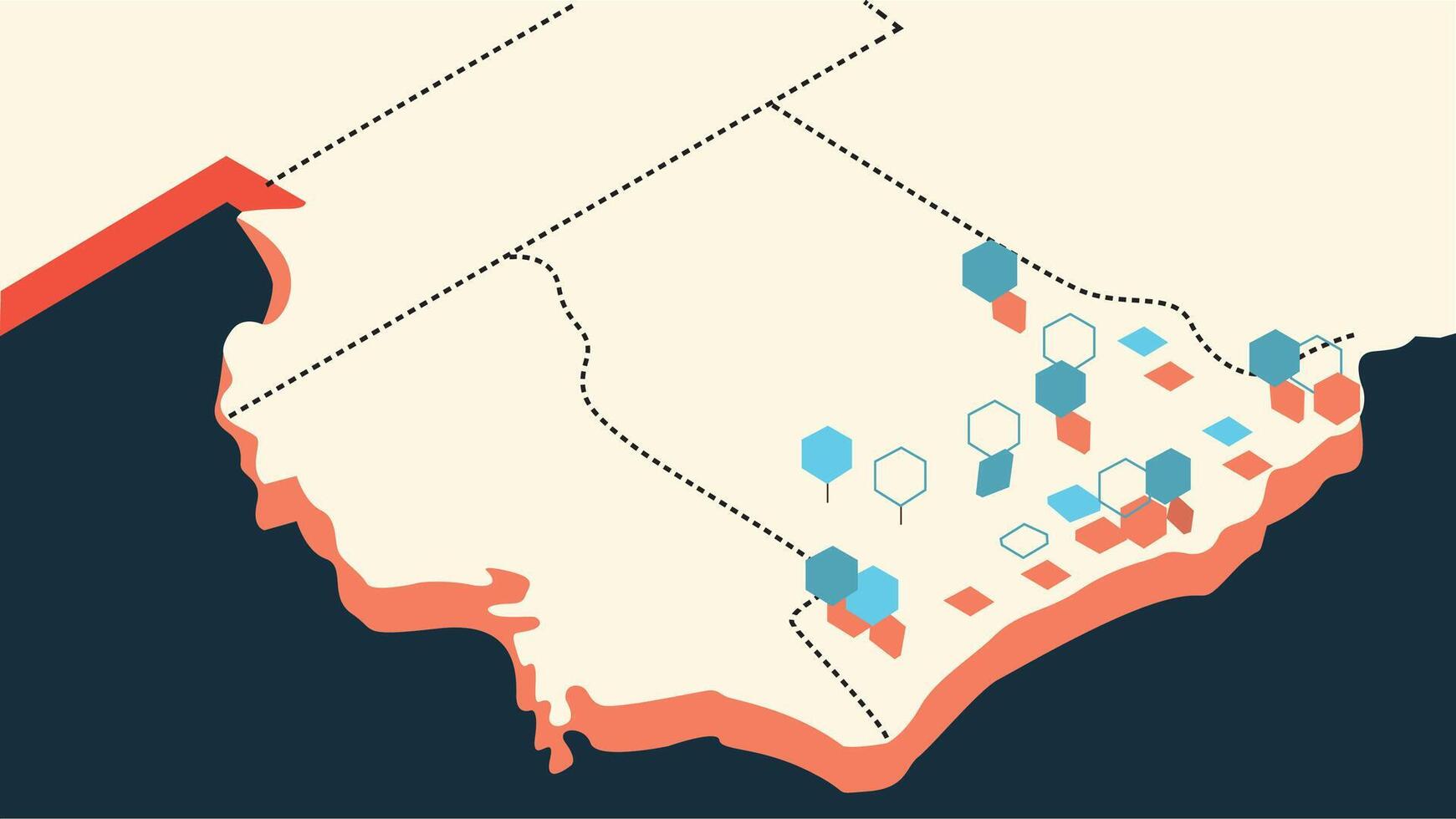 Map Flat outline vector