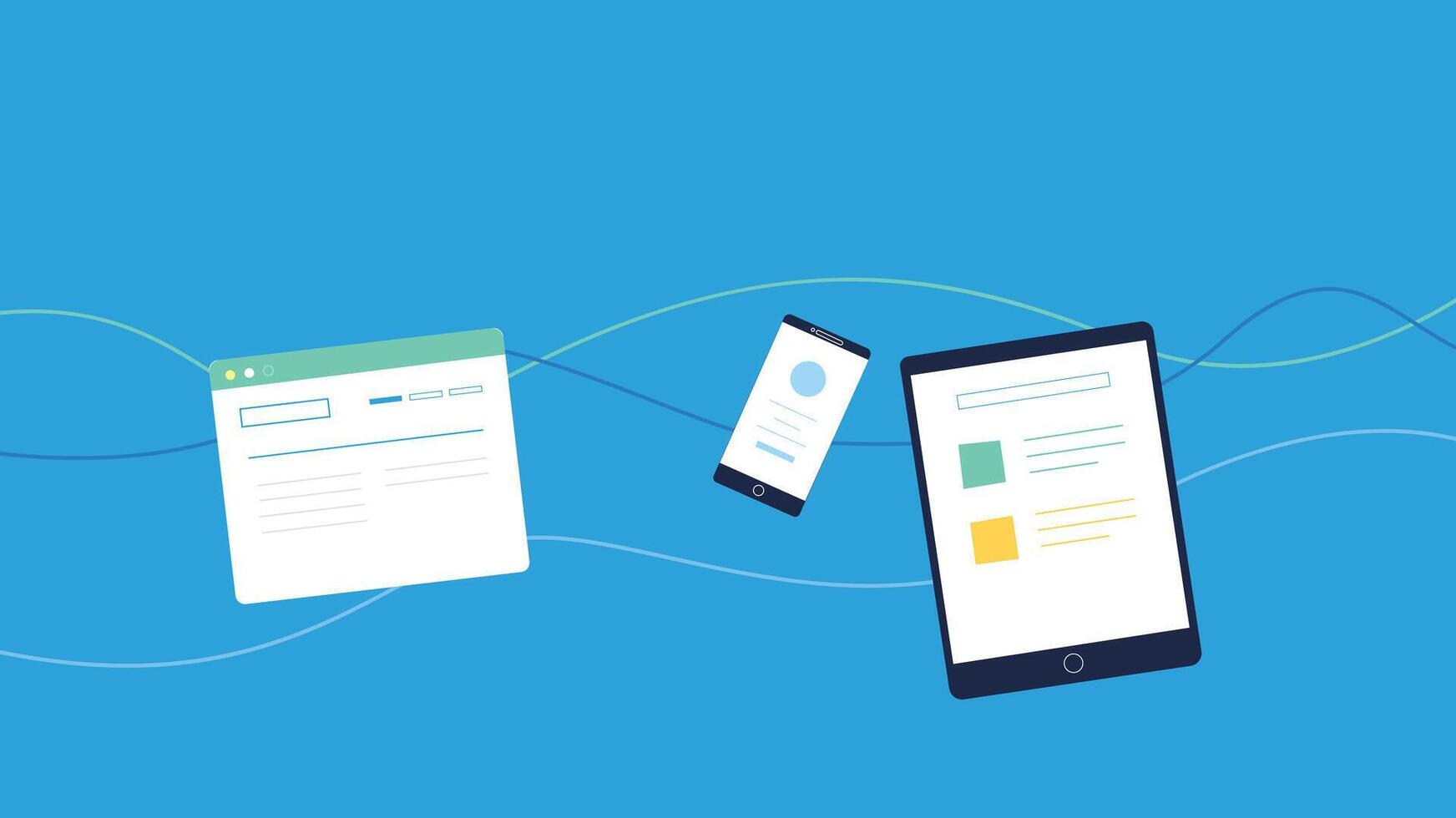 Mobile website illustration vector