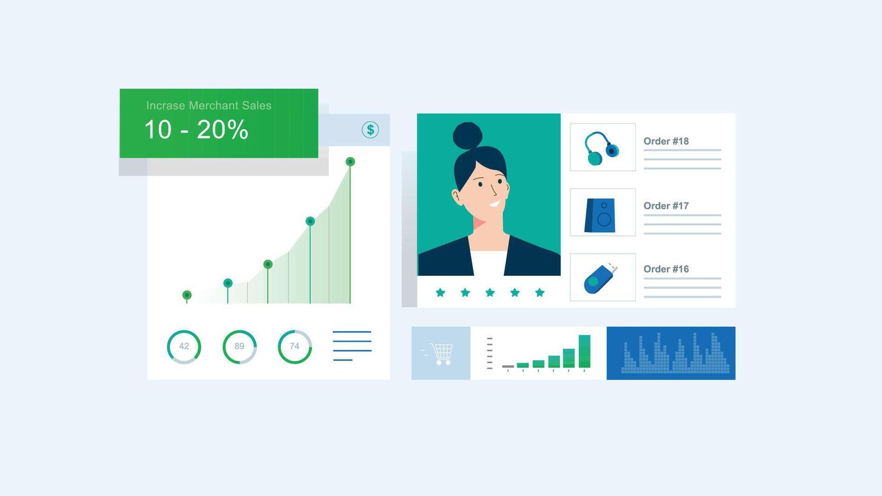 Online Shopping Flat Illustration Design vector