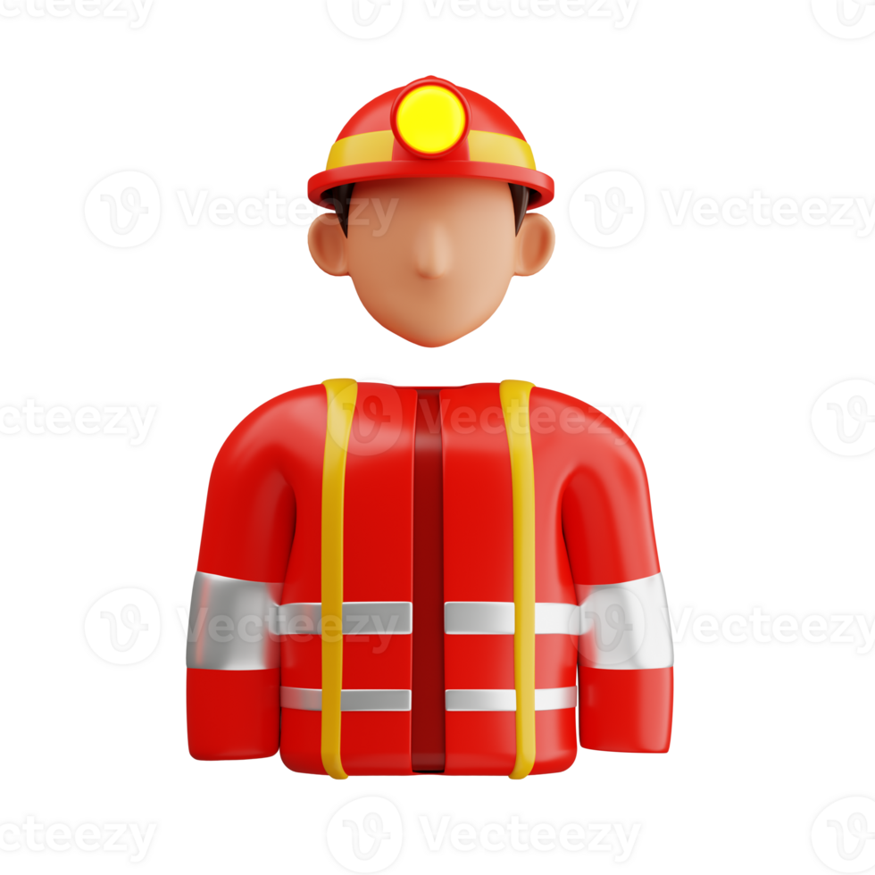 Fireman 3D Icon. Firefighter 3D Icon png