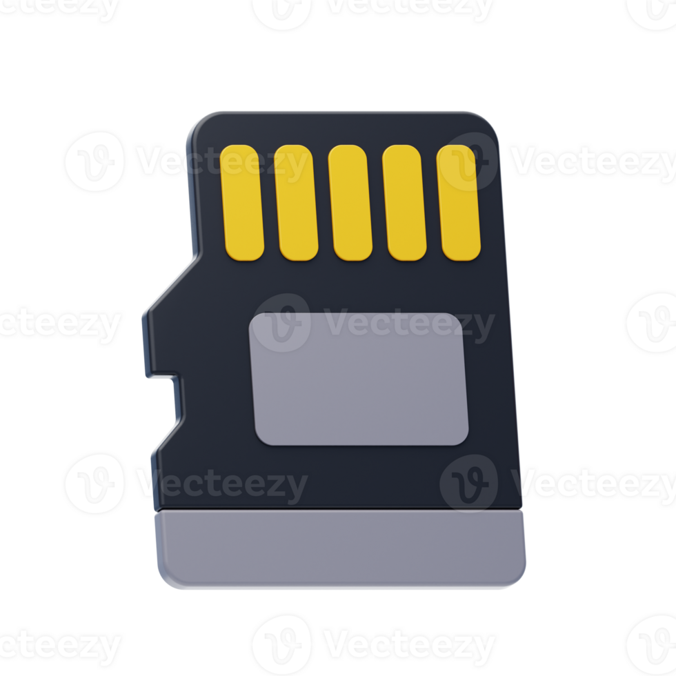 Sd Card 3D Icon. Computer Hardware Part png