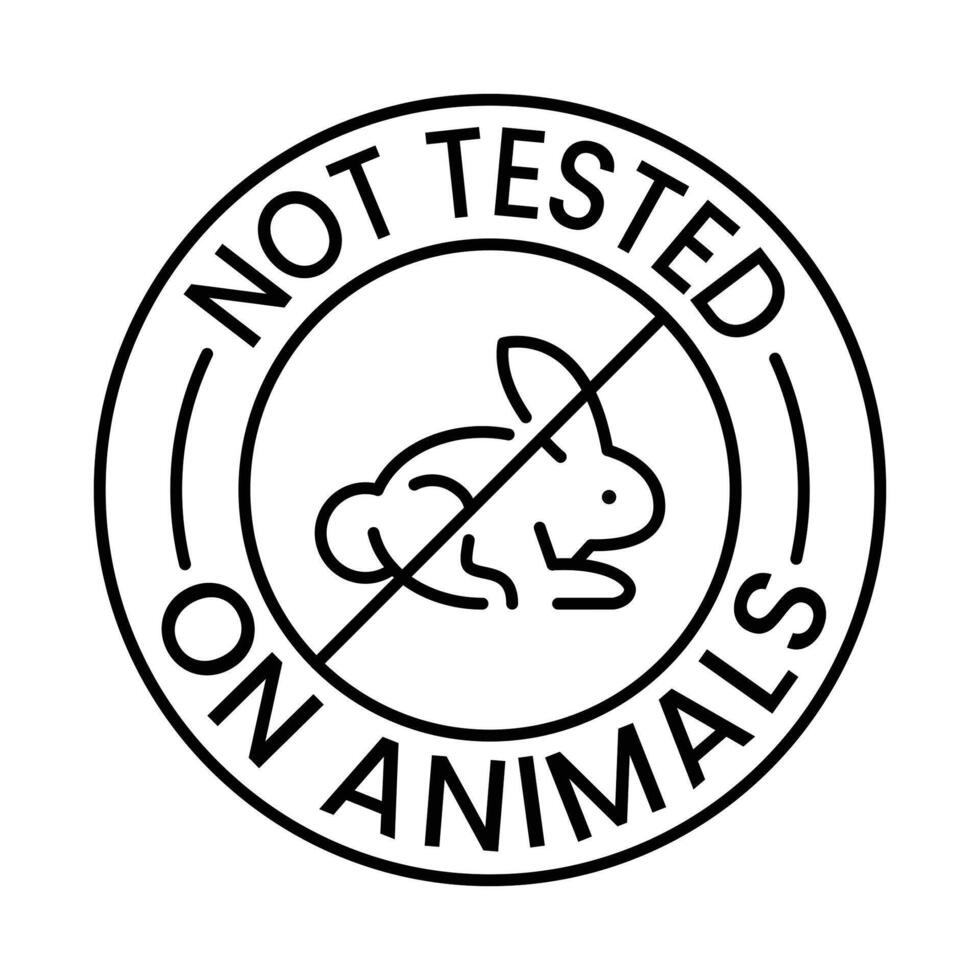 not tested on animal logo icon design vector