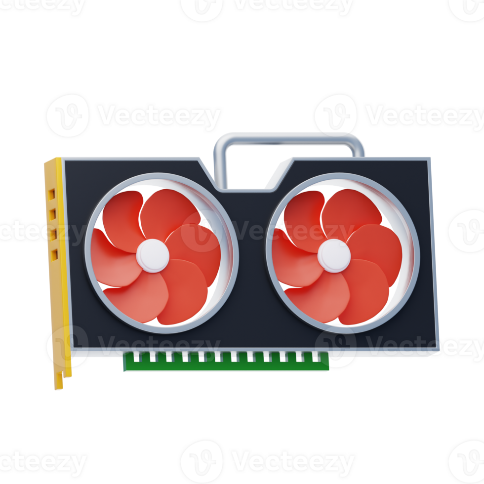 Card 3D Icon. Computer Hardware Part png