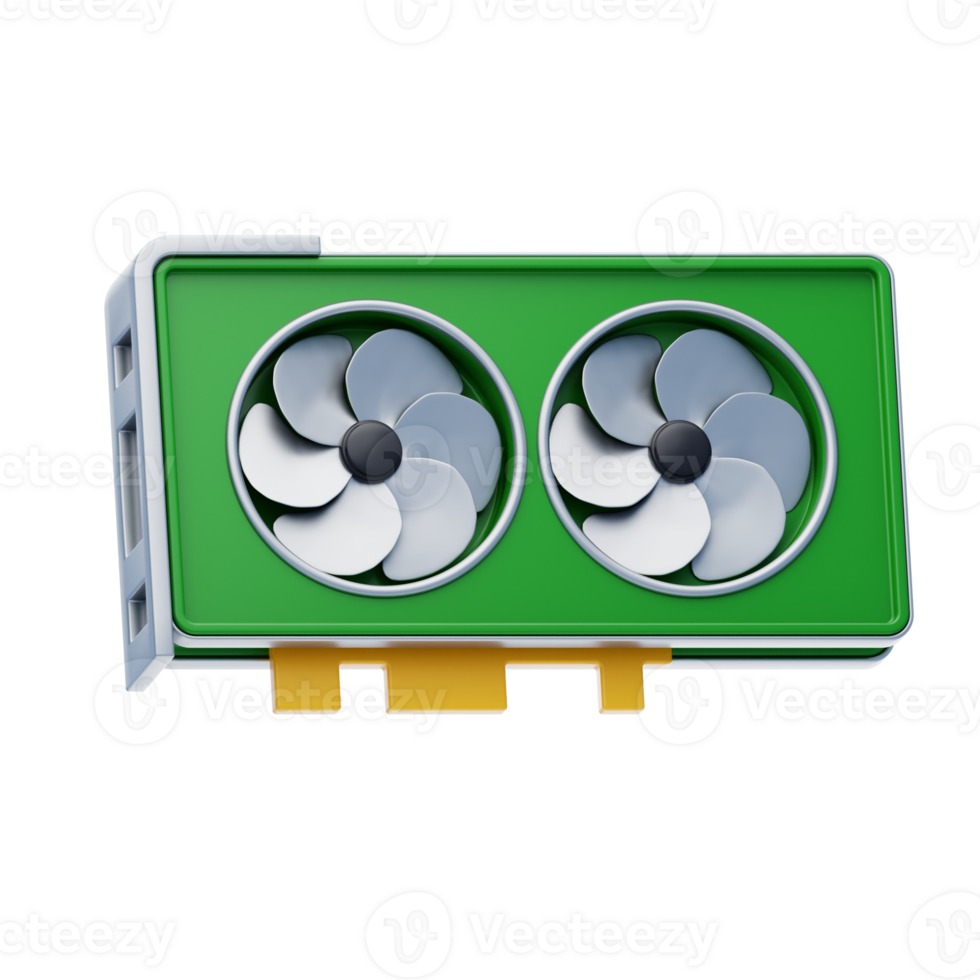 Graphic Card 3D Icon. Powerful card 3d icon png