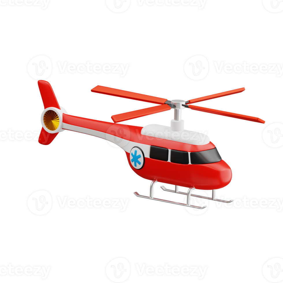 Emergency Helicopter 3D Icon. Air Emergency 3D Icon png