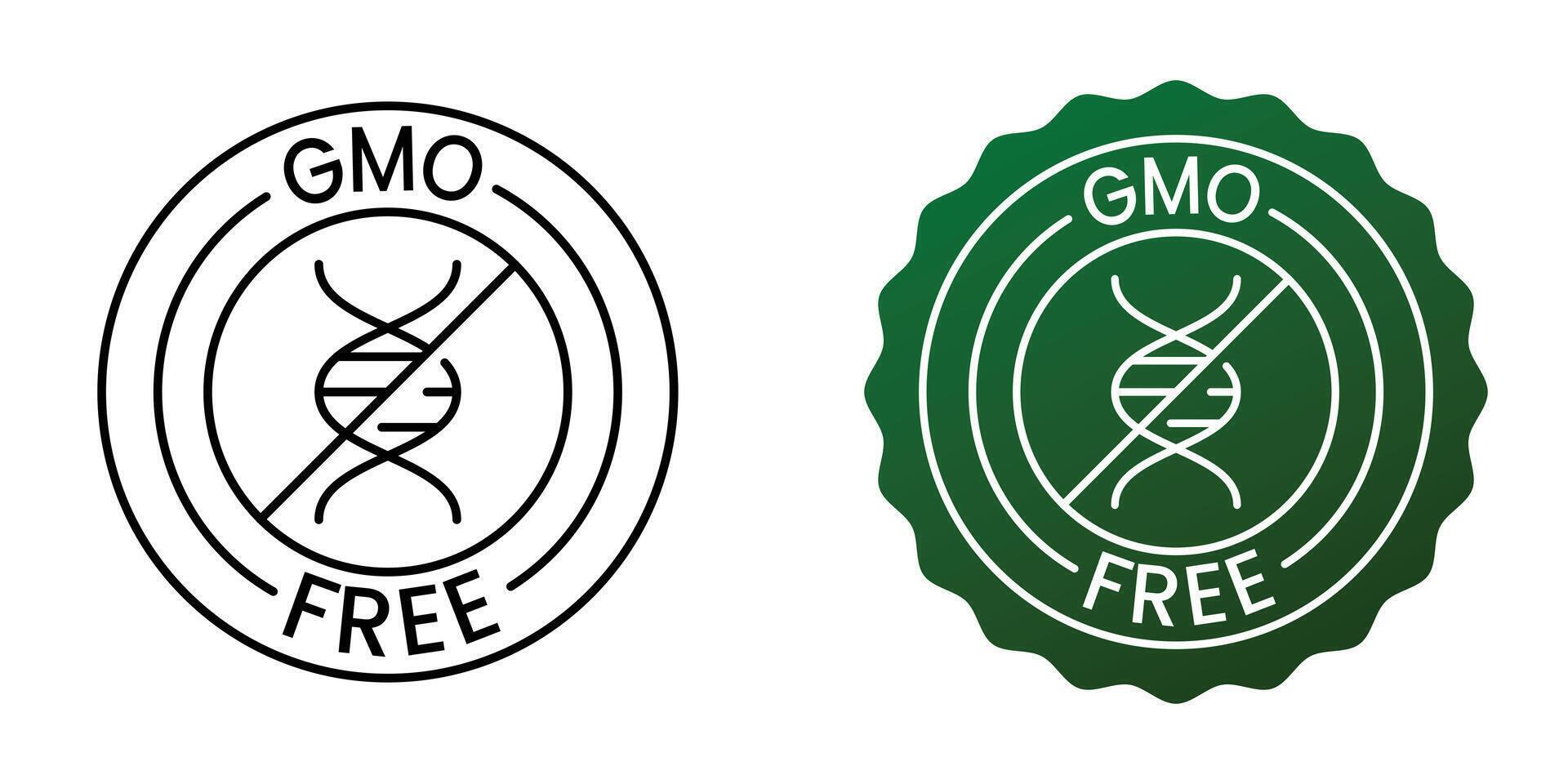 GMO free icon. label with non GMO logo sign for healthy food package design. vector