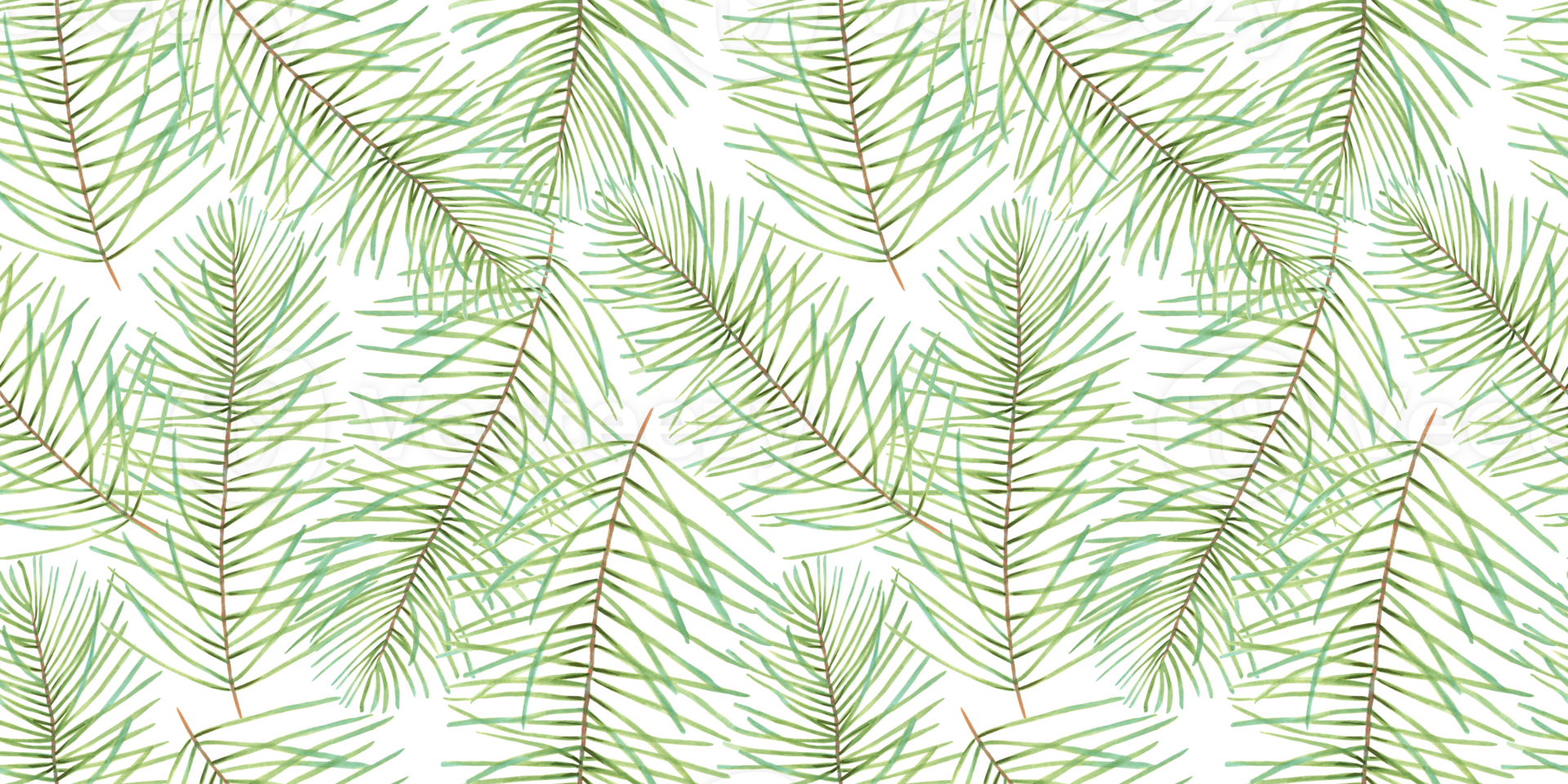 Seamless pattern of pine and fir branches. Christmas background with evergreens. Illustration with watercolor, marker. Hand drawn isolated art. Natural wallpaper for the New Year with a cedar branch png