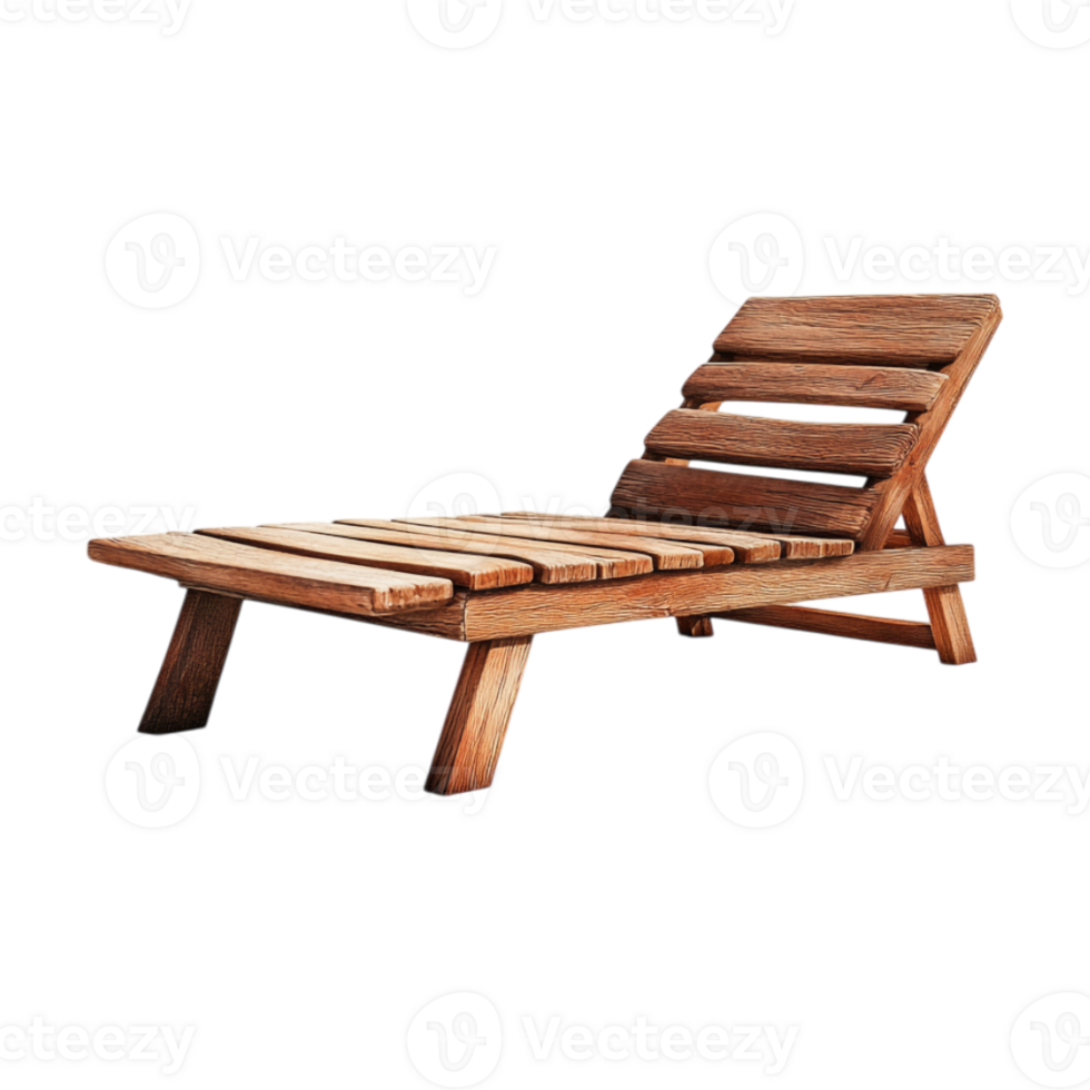 Classic Wooden Daybed Lounger Design on Transparent Background png