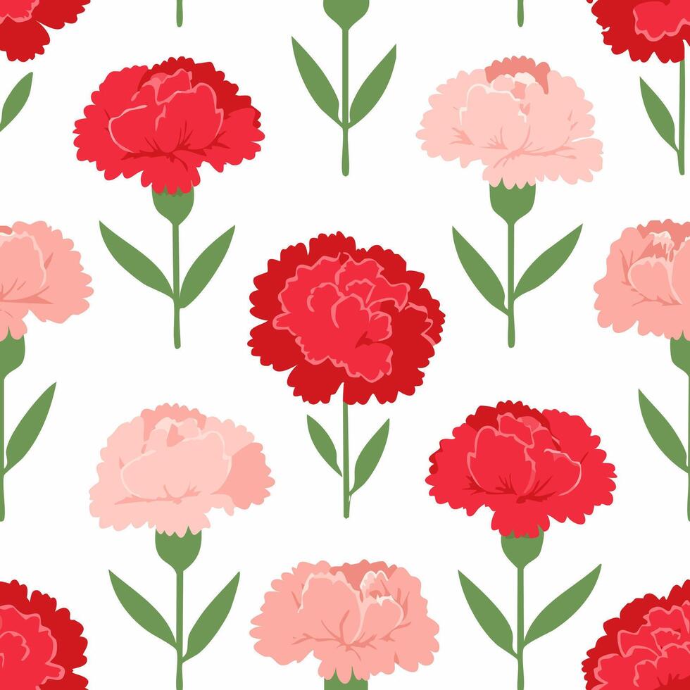 Seamless Pattern Carnation Flower vector