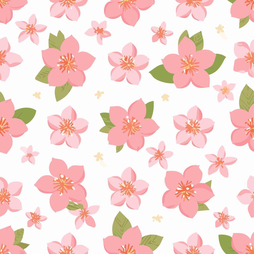 Seamless Pattern Cherry Blossom Sakura Flower vector