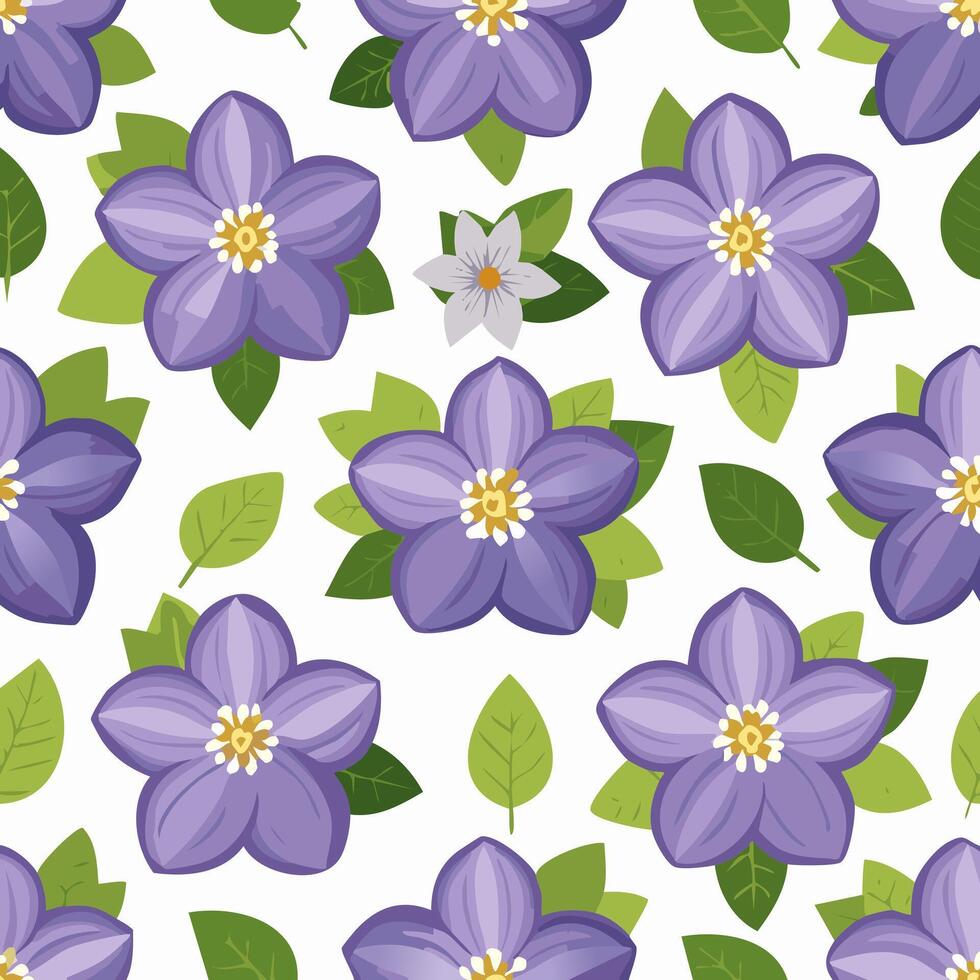 Seamless Pattern Violet Flower vector