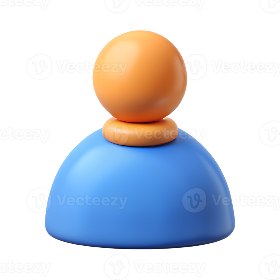 Abstract 3D Render of a Colorful Person Icon Perfect for Websites and App Design png