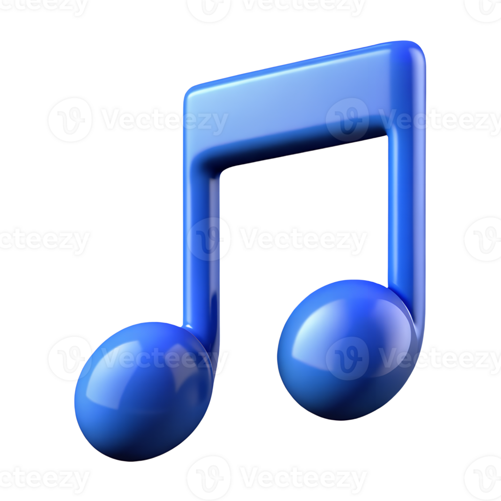 Vibrant Blue 3D Music Note Icon Perfect for Digital Designs Websites and Applications png