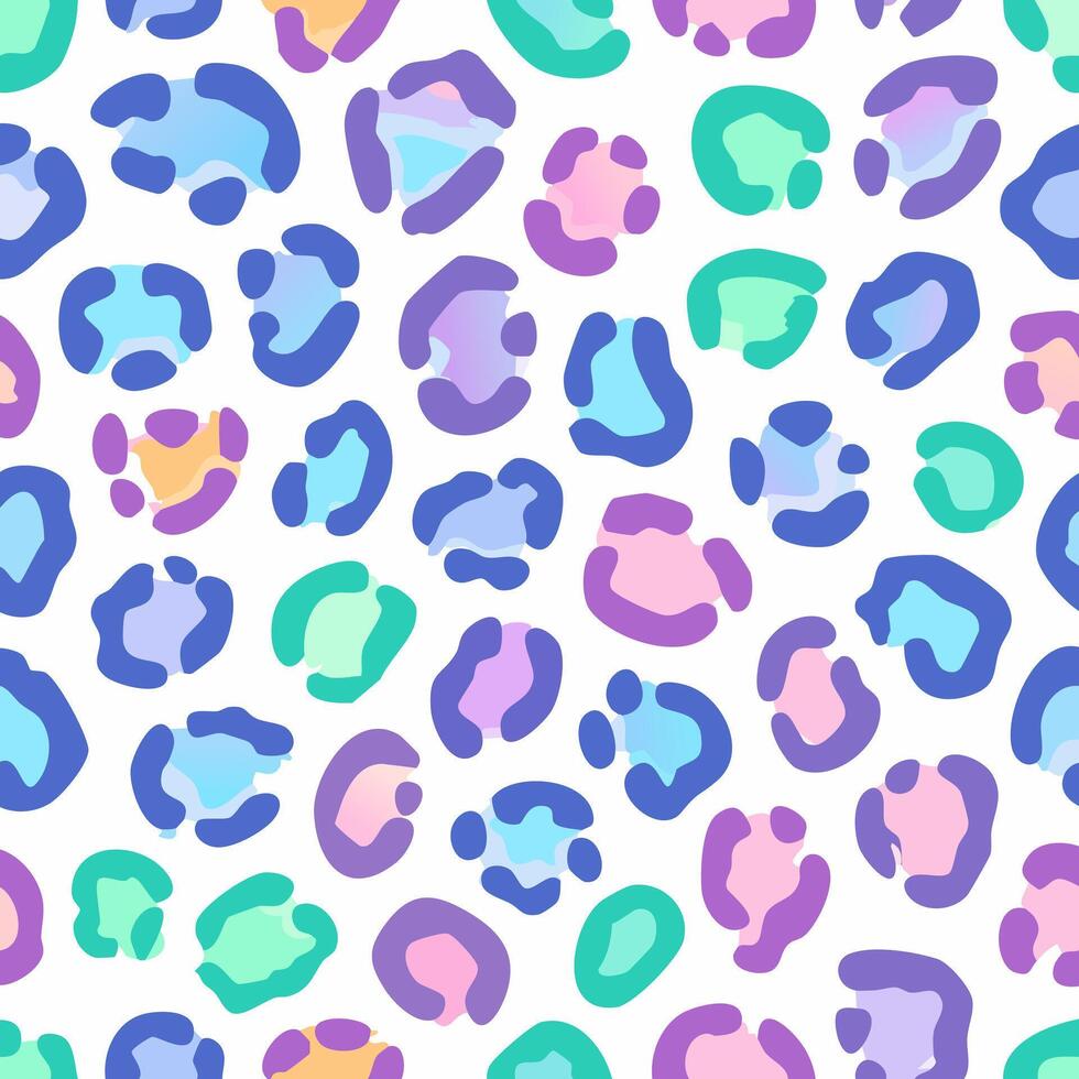 Leopard skin pattern with neon colors vector