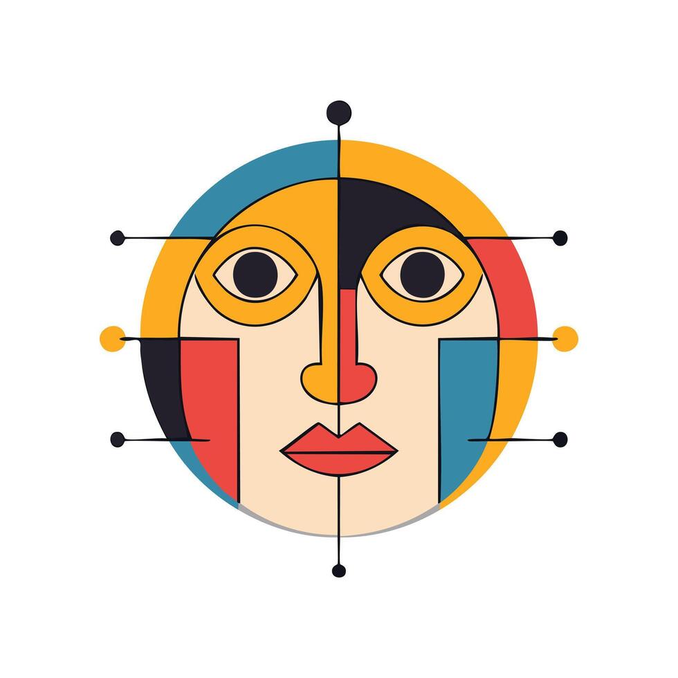 Bauhaus Abstract Geometric Face vector