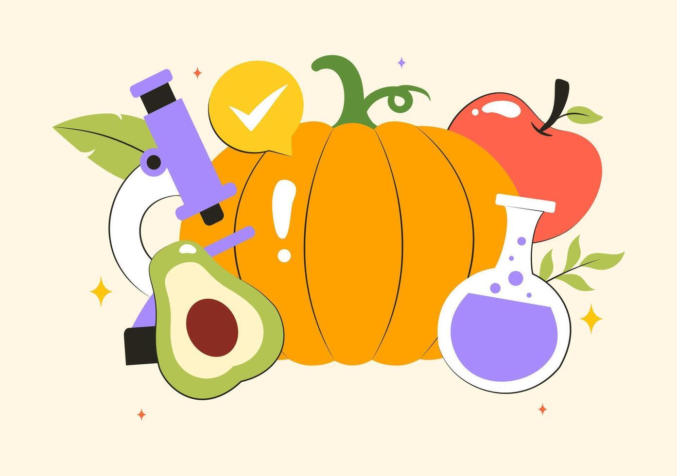 June 7 World Food Safety Day Art Featuring Fruits, Vegetables, and Risk Prevention vector