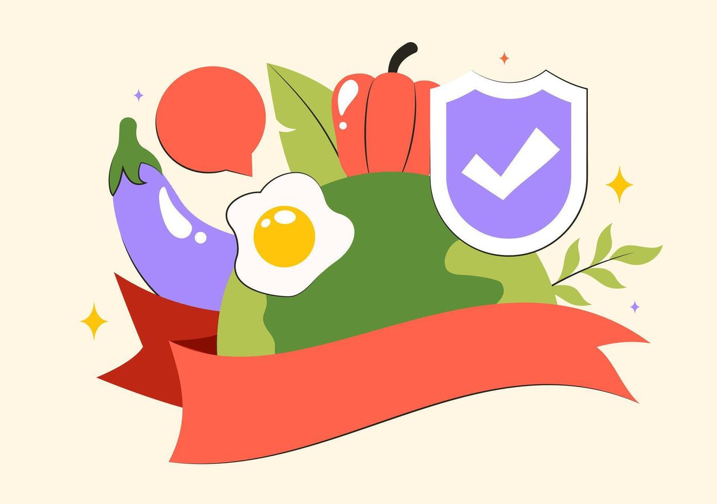 June 7 World Food Safety Awareness with Fruits, Vegetables, and Clean Food Message vector