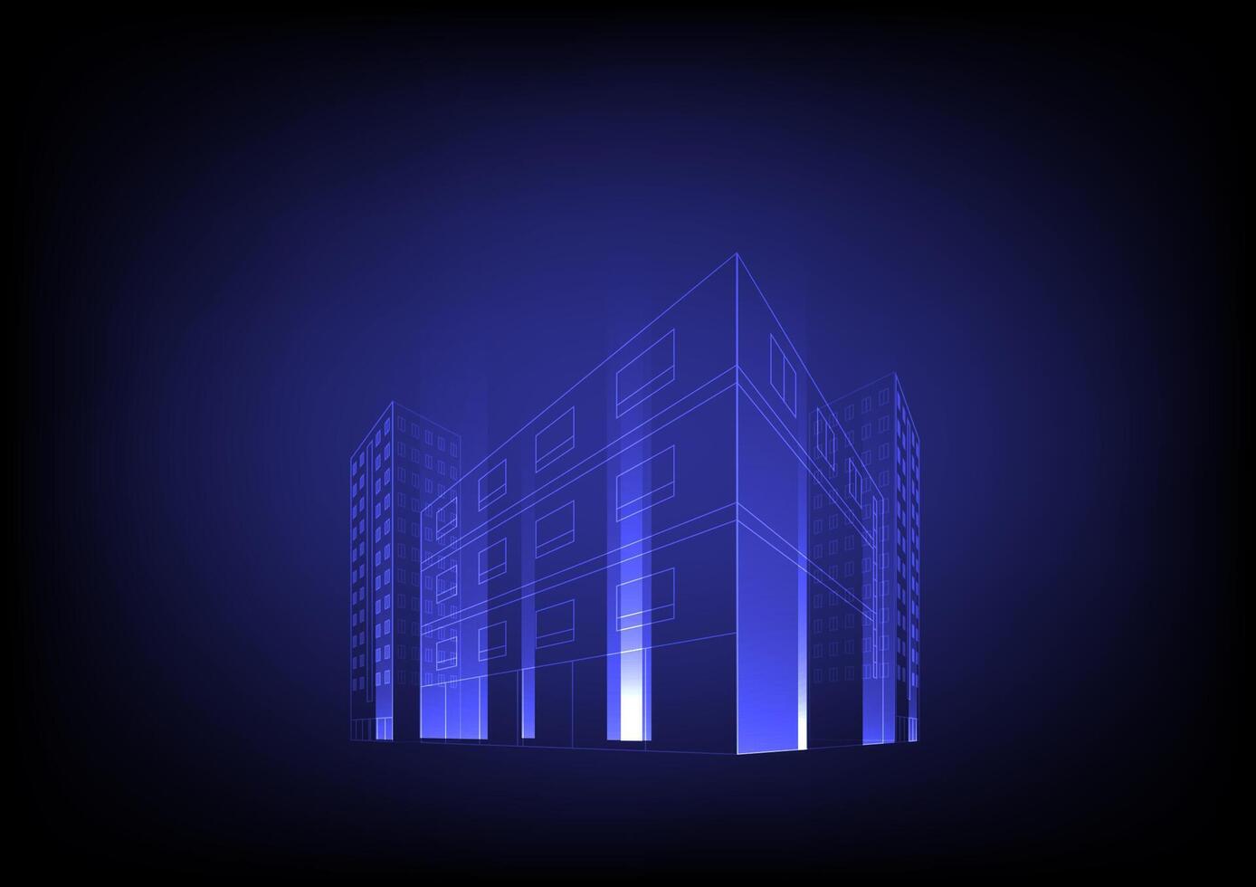 Abstract background with futuristic building tower vector