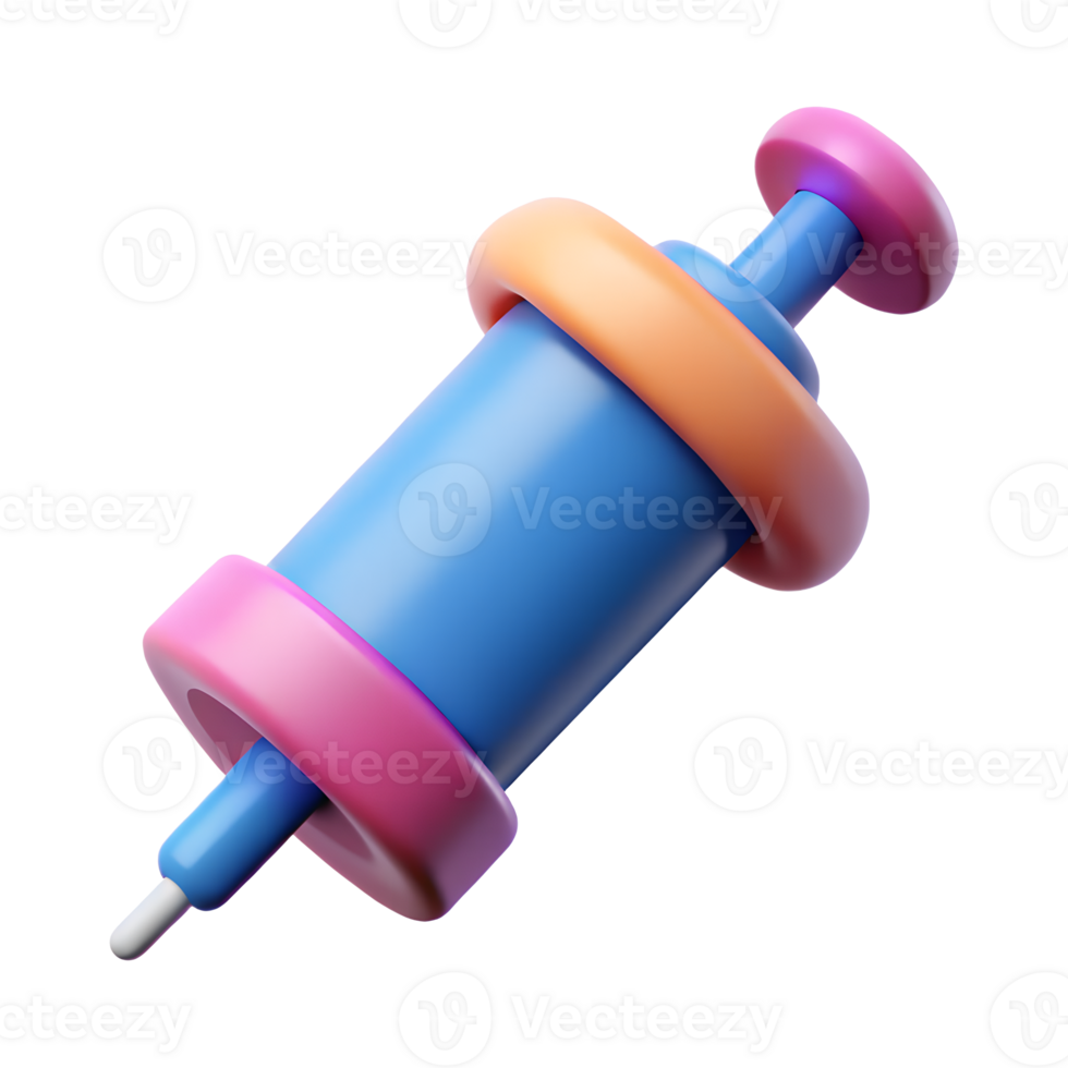 Colorful 3D Render of a Syringe Medical Icon Healthcare Symbol Cartoon Syringe Illustration png