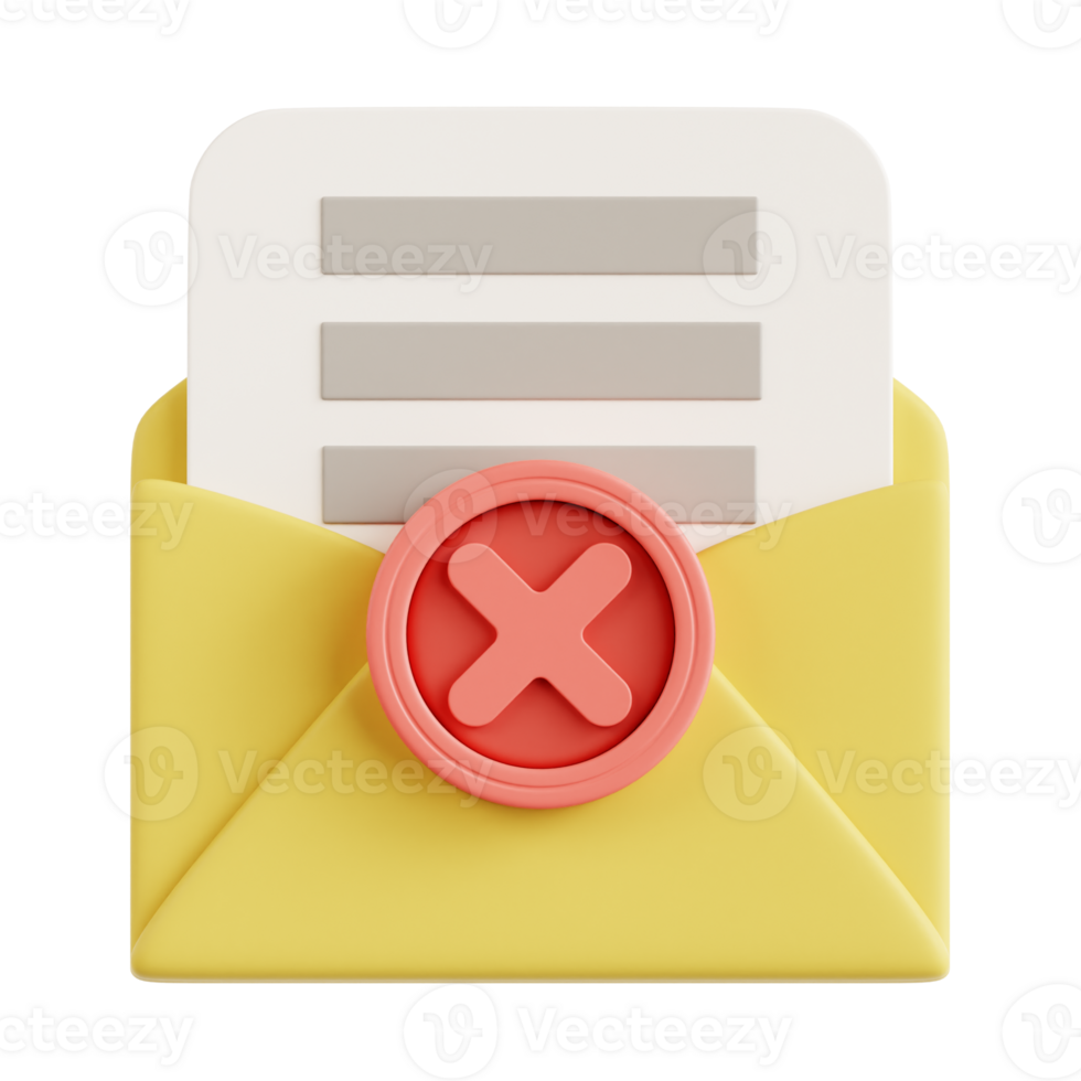 Email Error 3D Illustration png