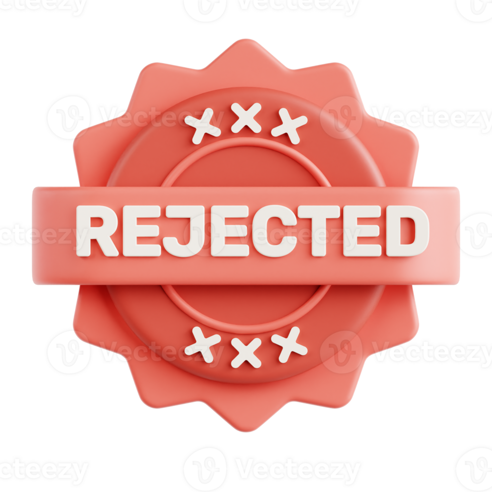 Rejected Stamp Badge 3D Illustration png