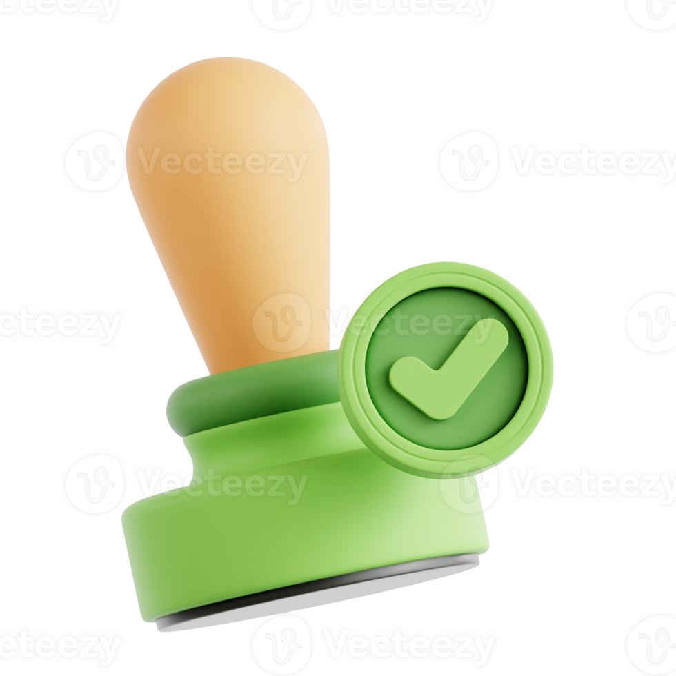 Approval Stamp 3D png