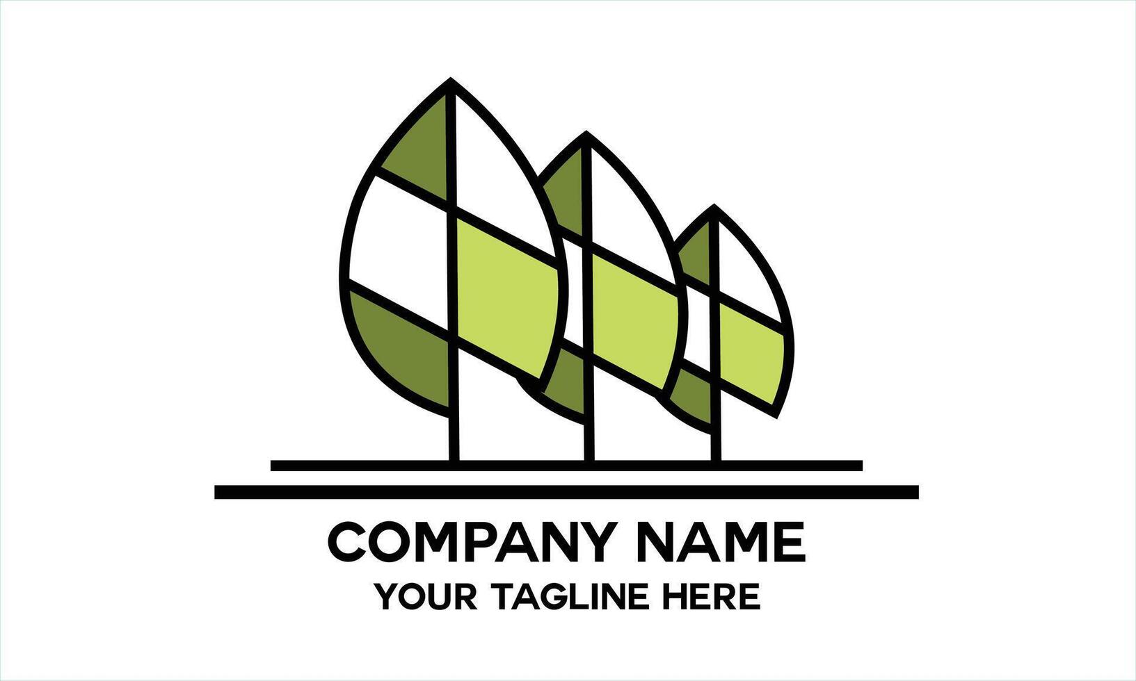 tree logo with unique leaves vector