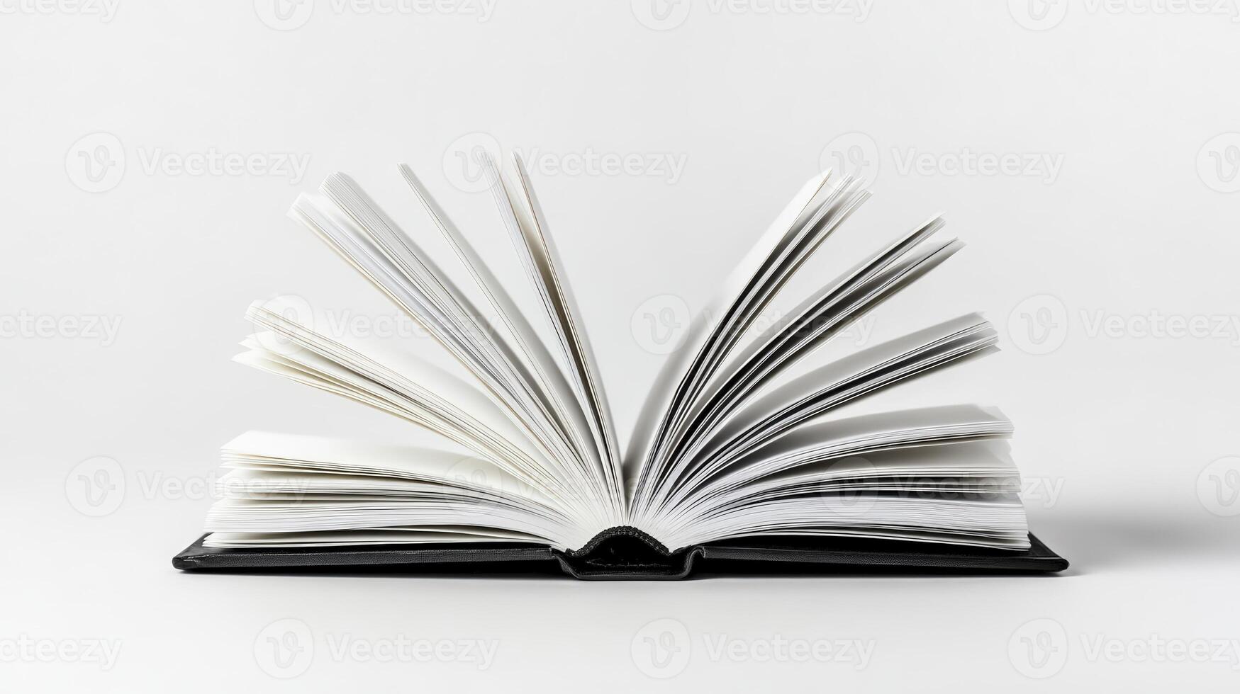 Open Book With Fanned Pages On White Background photo