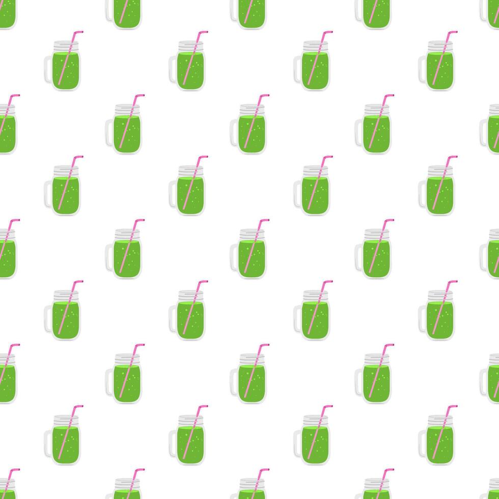 Green drinks in colorful glasses vector